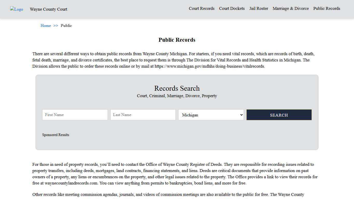 Public Records | Wayne County Court